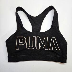 PUMA Powershape Forever Dry Cell Black Metallic Logo Racer Back Sports Bra XS